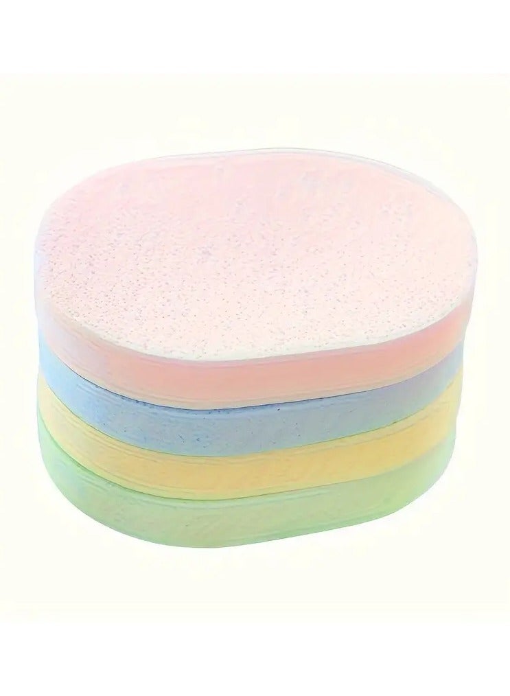 Ucanbe 4pcs Gentle Exfoliating Facial Sponges - Natural Latex, Formaldehyde-Free for Soft & Smooth Skin  - Image 1