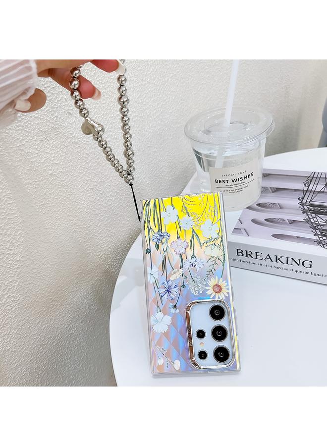 S-TOP Case For Samsung Galaxy S23 FE 5G Electroplating Laser Flower Phone Case with Wrist Strap - Image 5