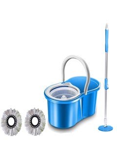 GTC GTC® Mop Set360 Degree Spin Floor Cleaning Easy Bucket PVC Mop with 2 Microfiber Heads (Random Colour, Standard)  - Image 1
