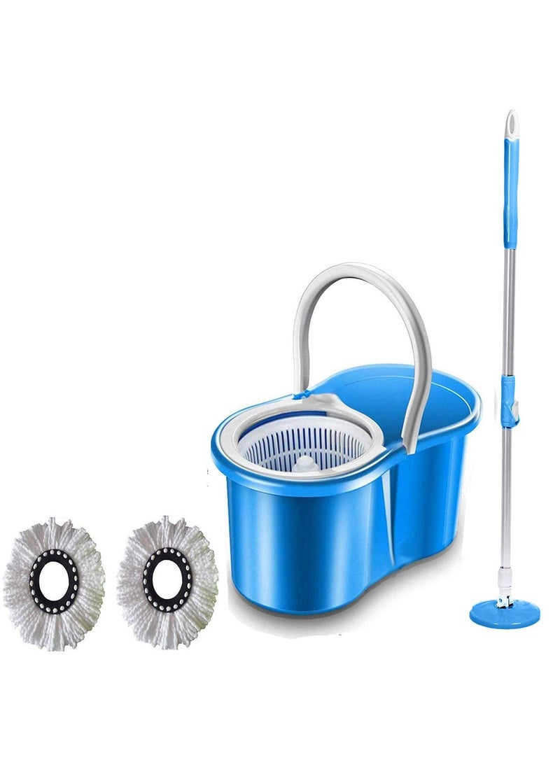 GTC - GTC® Mop Set360 Degree Spin Floor Cleaning Easy Bucket PVC Mop with 2 Microfiber Heads (Random Colour, Standard) - Image 1