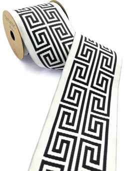 Fantastic Labyrinth Pattern Woven Wide Curtain Border / Accessory (10 Cm. Width - 3.5 Mt. Length) 