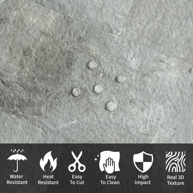 AULIGET 20-Piece Mountain Rock Peel and Stick Backsplash Wall Tiles, 6" x 12" PVC Faux Stone Stick on Tiles for Backsplash Kitchen, Bathroom, Laundry Room, Camper, Fireplace - Image 3