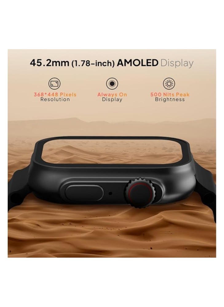 Generic - Fire-Boltt Supernova- 45.2mm AMOLED Display, 500 NITS Brightness, 368 * 448 px Resolution, Bluetooth Calling, 123 Sports Modes, Voice Assistant, Inbuilt Games (Black) - Image 1