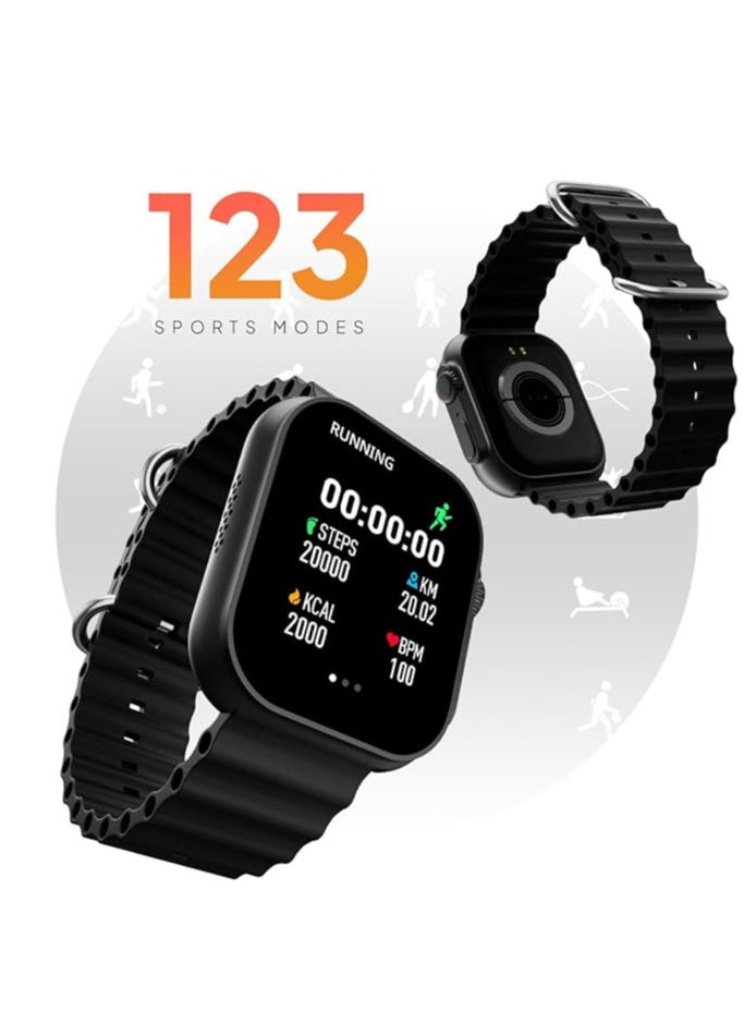 Generic - Fire-Boltt Supernova- 45.2mm AMOLED Display, 500 NITS Brightness, 368 * 448 px Resolution, Bluetooth Calling, 123 Sports Modes, Voice Assistant, Inbuilt Games (Black) - Image 1