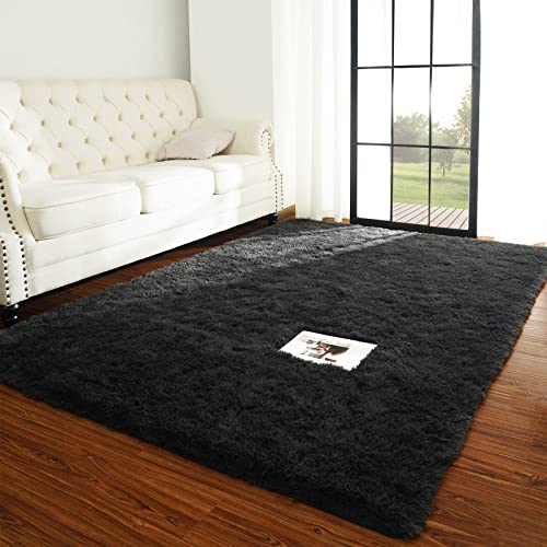 Chicrug Soft Area Rugs for Bedroom Living Room Plush Fluffy Rug 3x5 Feet, Shag Furry Area Rug Carpet Non Shedding for Nursery Children Kids Girls Room Home Decorative, Dark Grey - Image 2