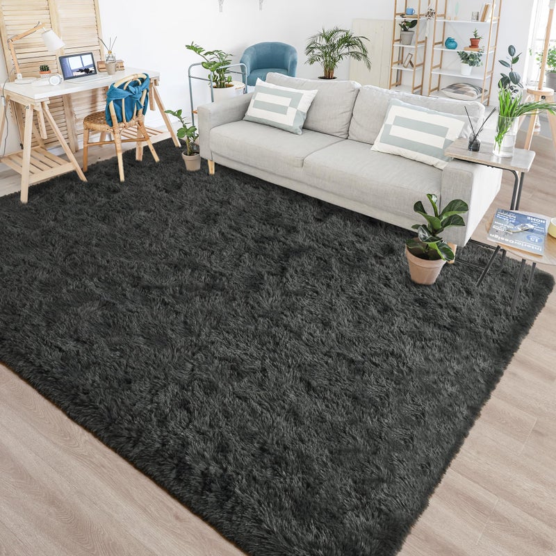 Chicrug Soft Area Rugs for Bedroom Living Room Plush Fluffy Rug 3x5 Feet, Shag Furry Area Rug Carpet Non Shedding for Nursery Children Kids Girls Room Home Decorative, Dark Grey - Image 4