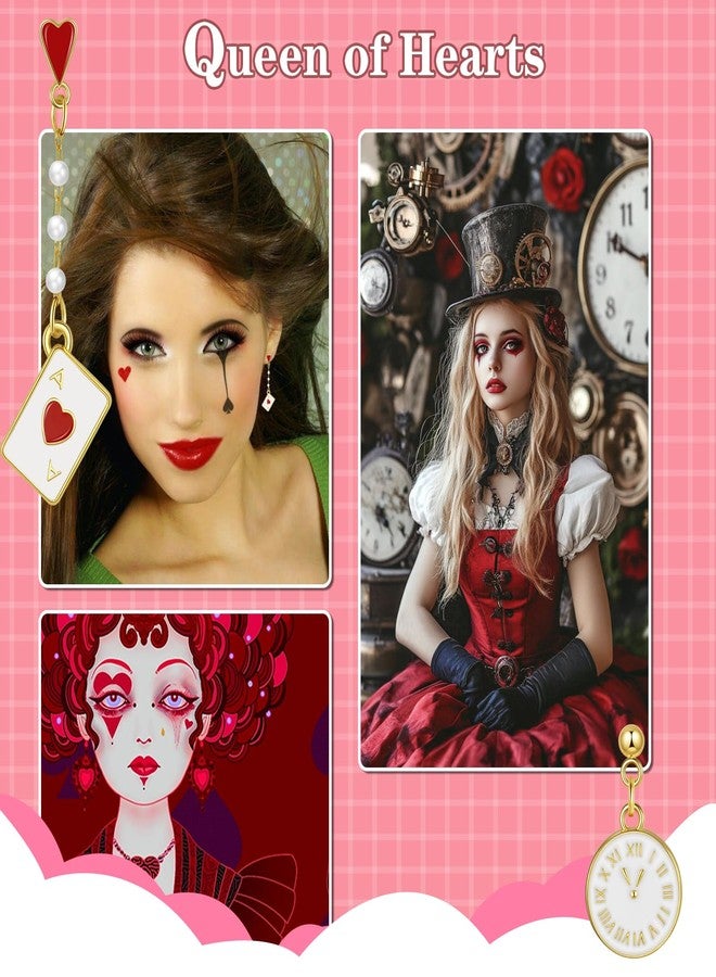 Wullina Queen of Hearts Earrings,Queen of Heart Costume Women Accessories Outfit (Queen of Hearts) - Image 3