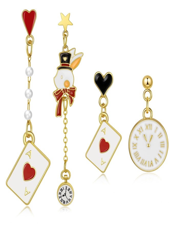 Wullina Queen of Hearts Earrings,Queen of Heart Costume Women Accessories Outfit (Queen of Hearts) - Image 1