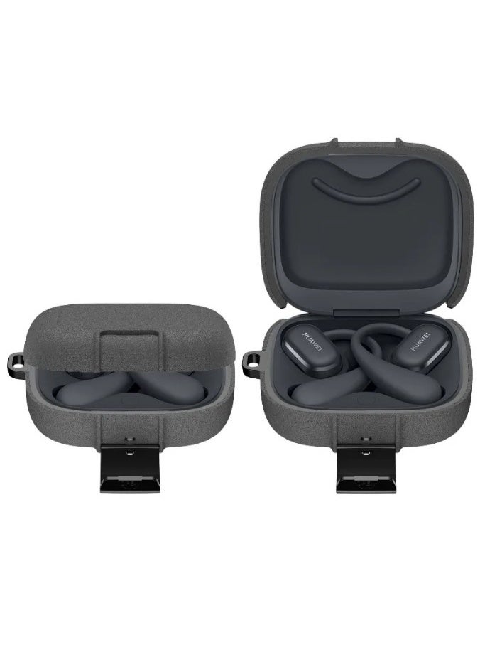 Compatible with Huawei FreeArce Case with Phone Stand,Full Drop Protection Automatic Snap Switch Design with Cleaner Kit -Black - Image 5