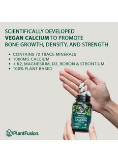 PlantFusion Vegan Calcium Premium Plant Based Calcium (1000Mg) Sourced From Icelandic Red Algae Plus Magnesium D3 K2 And Boron 90 Vegan Tablets  - Image 4