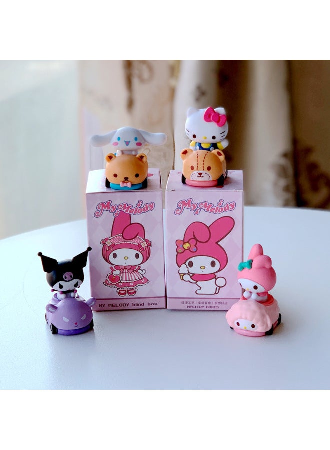 Cute Sanrio Blind Box Toy Kulomi Meruti Cartoon Hand-made Model Desktop Car Decoration Small Ornaments-Color:Sanrio Swimming Ring (one Price, 6 Pieces For The Whole Set)-Specifications:6-10cm  - Image 5