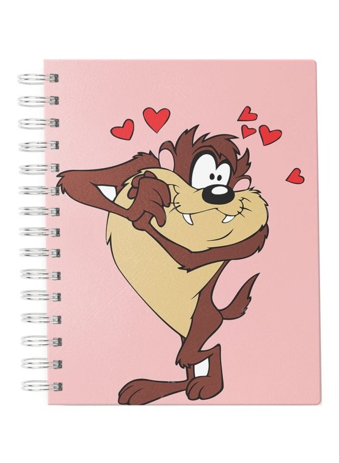 LIT Taz In Love Cartoon Network Spiral Hardcover Printed Notebook - Image 1