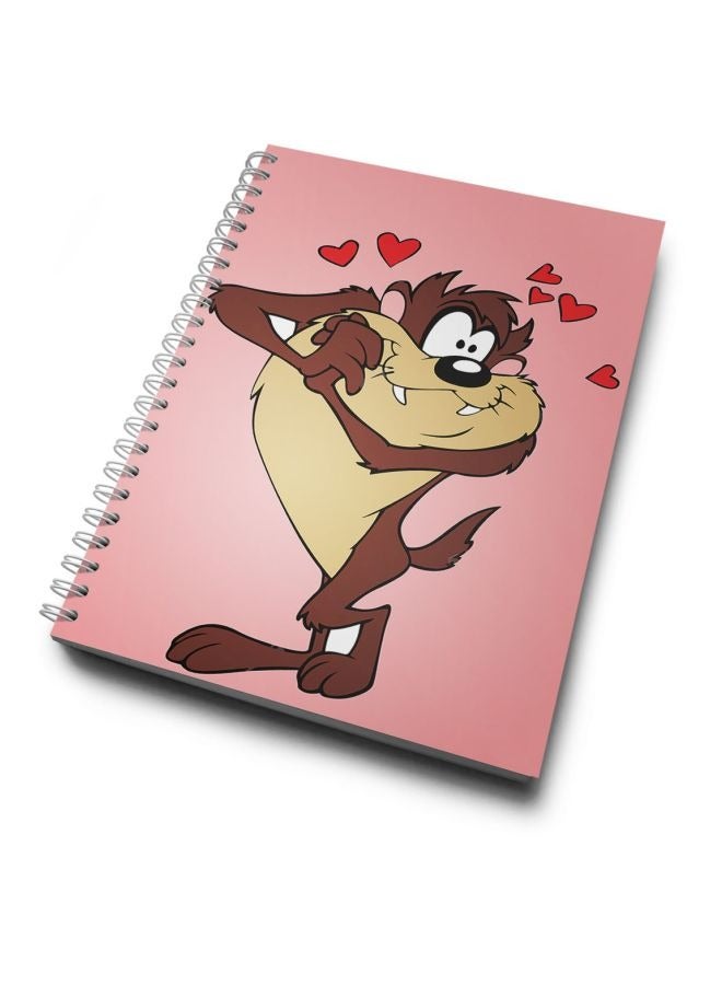 LIT Taz In Love Cartoon Network Spiral Hardcover Printed Notebook - Image 2