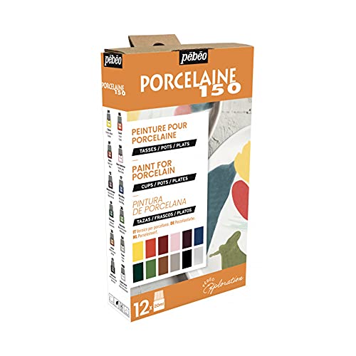 Pebeo Porcelaine 150 China Paint Exploration Set # 2- Set of 6 (Colors may vary), DIY Arts & Crafts Supplies, Heat-Resistant Finish, Microwave & Dishwasher Safe Formula, 20 ml Bottles (757472), 0.6 Fl Oz (Pack of 12) - Image 3