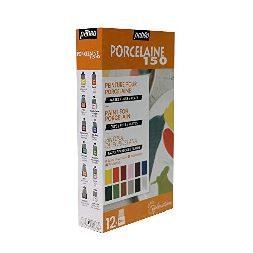 Pebeo Porcelaine 150 China Paint Exploration Set # 2- Set of 6 (Colors may vary), DIY Arts & Crafts Supplies, Heat-Resistant Finish, Microwave & Dishwasher Safe Formula, 20 ml Bottles (757472), 0.6 Fl Oz (Pack of 12) - Image 5