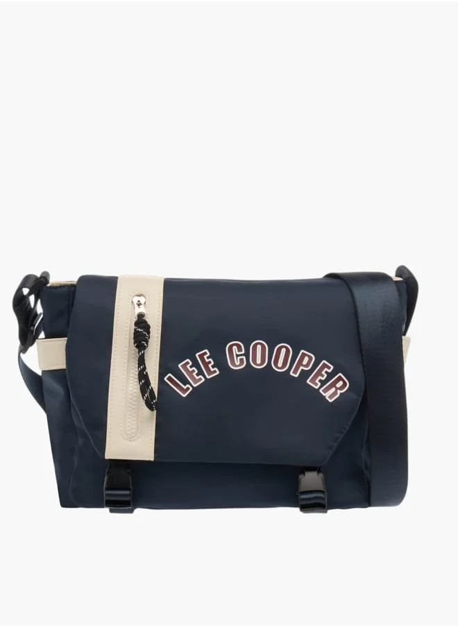 Lee Cooper Womens Logo Print Crossbody Bag With Strap And Clip Lock Closure