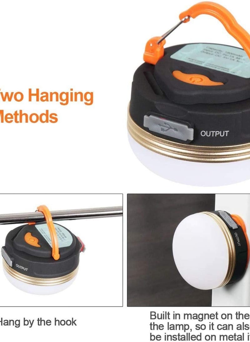 LED Camping Lantern, Rechargeable  Portable Tent Light, 300LM,3 Light Modes,1500mAh Power Bank,with Magnet Base,Electric Lantern Flashlight for Camping/Hiking/Fishing/Hurricane/Emergency - Image 2