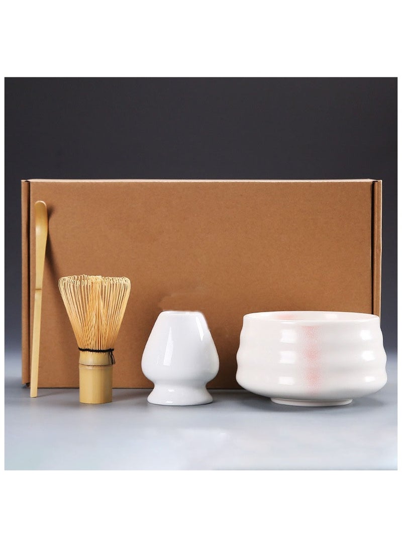 Matcha Tea Set Japanese Matcha Whisk Set Include Matcha Tea Bowl with Spout Bamboo  Scoop Stainless Steel Tea Sifter Whisk Holder Traditional Handmade Green Tea Making Kit for Ceremony Gift - Image 1
