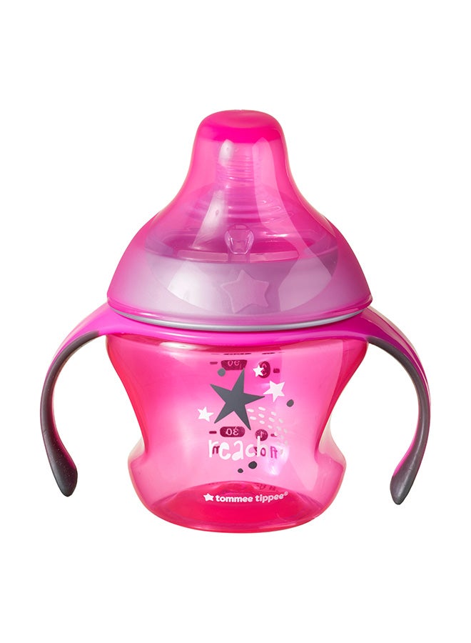 tommee tippee Transition Sippy Cup - From Sucking To Sipping, BPA Free- 150 Ml- Pink/Clear - Image 4