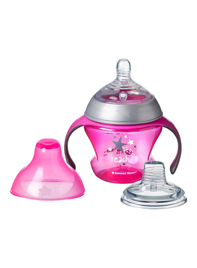 tommee tippee Transition Sippy Cup - From Sucking To Sipping, BPA Free- 150 Ml- Pink/Clear - Image 3