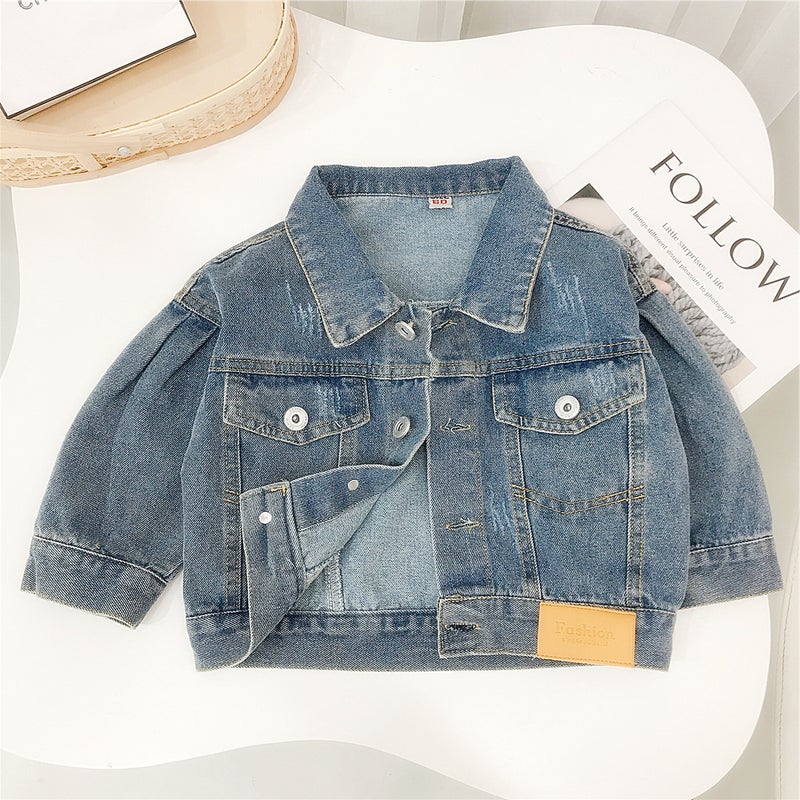 Mu Mu Family Girls' Denim Jacket Children's 24 New Spring Dress Children's Casual Jacket Baby's Western Style Korean Style Top - Image 5