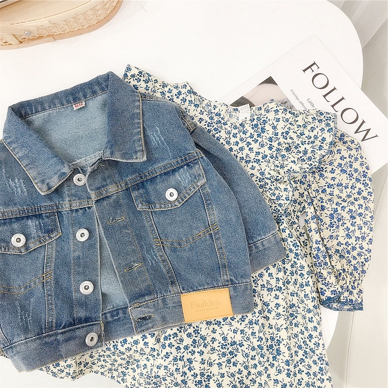 Mu Mu Family Girls' Denim Jacket Children's 24 New Spring Dress Children's Casual Jacket Baby's Western Style Korean Style Top - Image 4