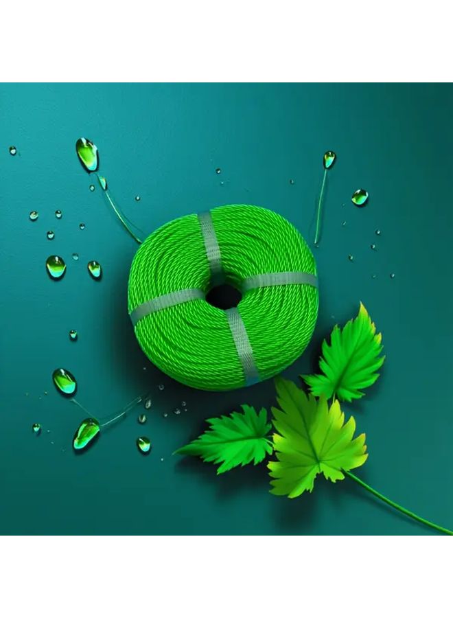 Green Plastic Rope 328ft 100m Multiple Thicknesses for Laundry Outdoor Bundling - Image 1