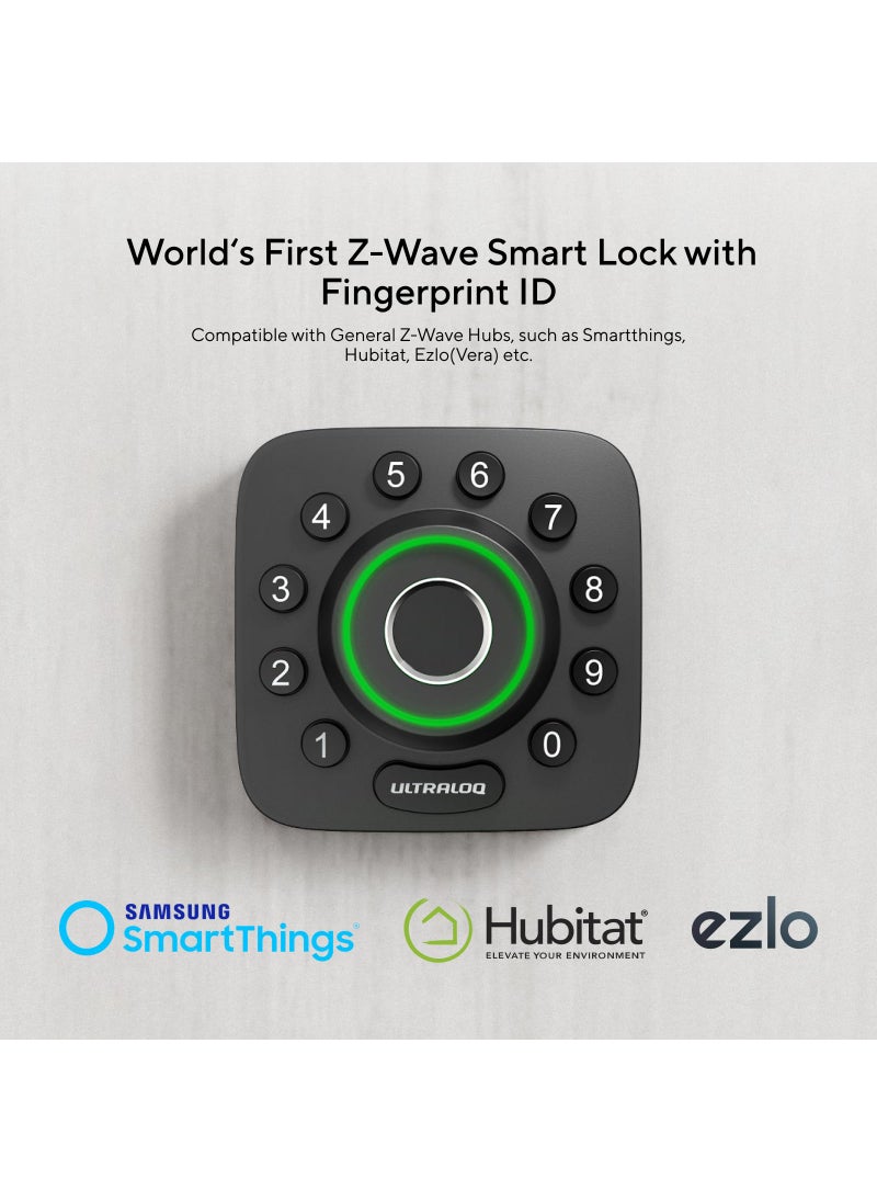 ULTRALOQ ULTRALOQ World's First Z-Wave Smart Lock with Fingerprint ID, Z-Wave Door Lock, Works with Z-Wave Plus, Home Assistant, Compatible with SmartThings, Hubitat etc, WiFi Bridge Included, U-BOLT-PRO-ZWAVE  - Image 2