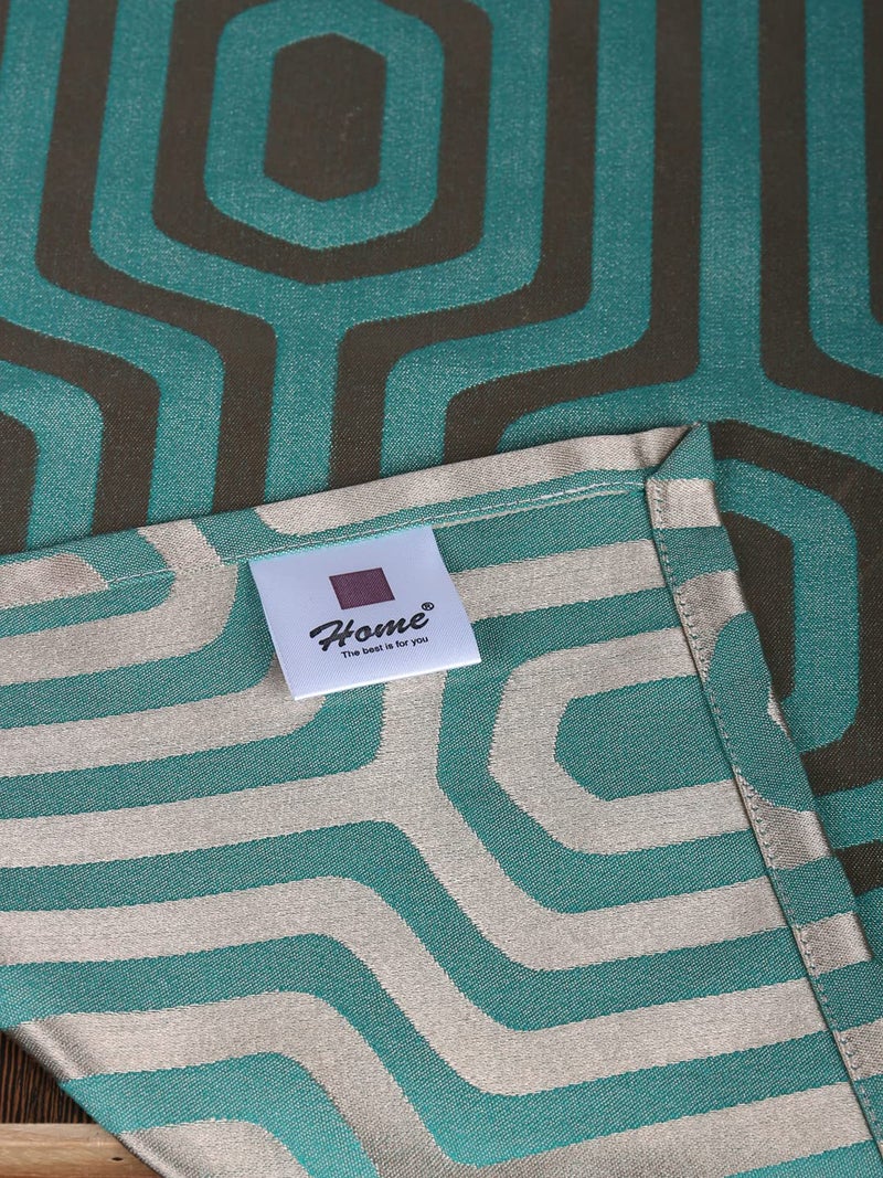 Home - The Best is for You Cotton Table Runner with Woven Damask Design Green, 13X60 Inch - Pack of 1 - Image 5