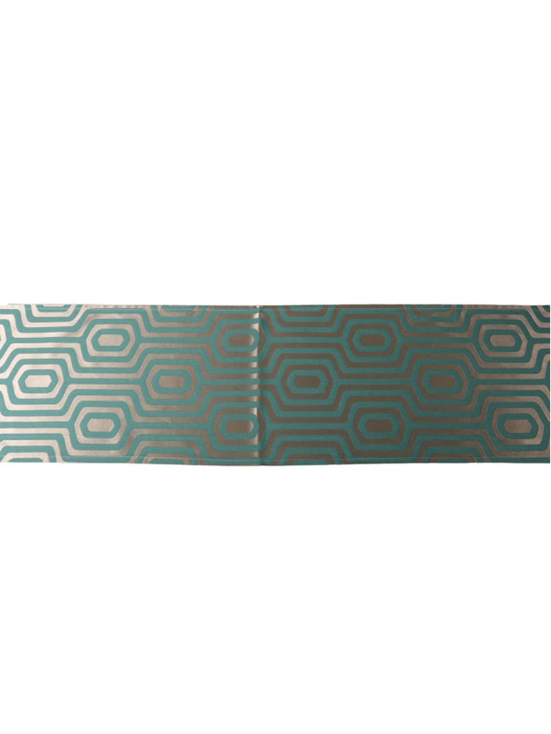Home - The Best is for You Cotton Table Runner with Woven Damask Design Green, 13X60 Inch - Pack of 1 - Image 4