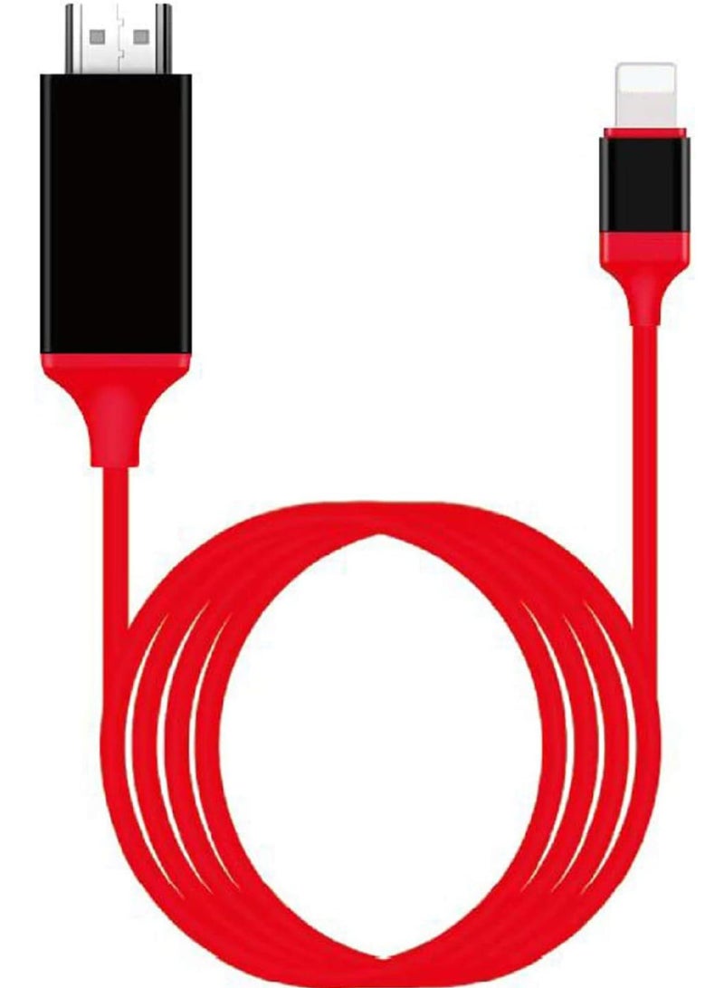 【معتمد من Apple MFi】 محول Lightning إلى HDMI للهاتف إلى التلفاز متوافق مع iPhone 14/13/12/11/X/8/ موصل شاشة iPad متصل مباشرة على HDTV/شاشة عرض/بروجيكتور بدون الحاجة إلى مصدر طاقة - Image 1
