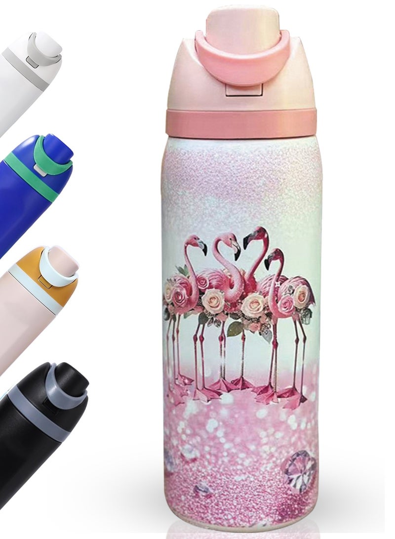 1000ml Stainless Steel Water Bottle with Straw 32oz Insulated for Hot & Cold Drinks