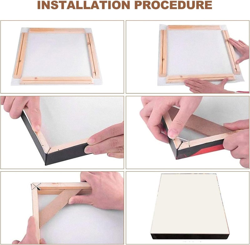 GALPADA DIY Photo Frame Kit Solid Wood Wall Art Frame for Oil Paintings and Desktop Photo Holder Easy Assembly for Home Office Decor - Image 4
