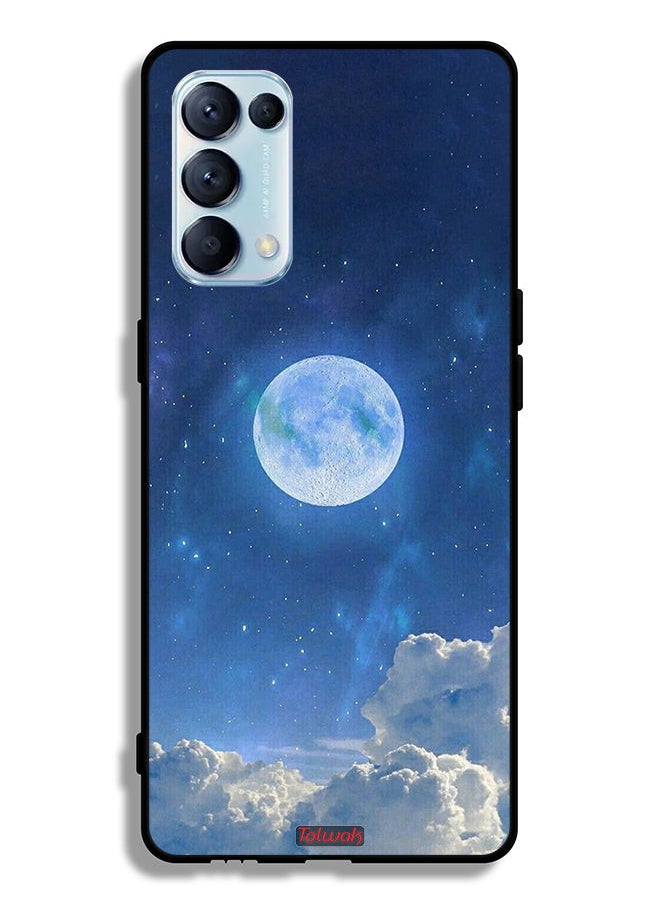 Tolwak Oppo Reno5 Pro 5G Protective Case Cover Moon Clouds  - Image 2