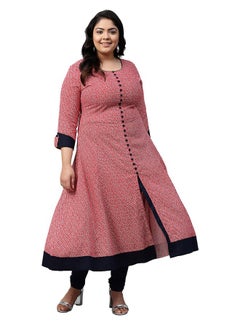 Yash Gallery Women's Plus Size Rayon Printed Anarkali Kurta for Women (108YK148PINKRAY_Pink_8XL)