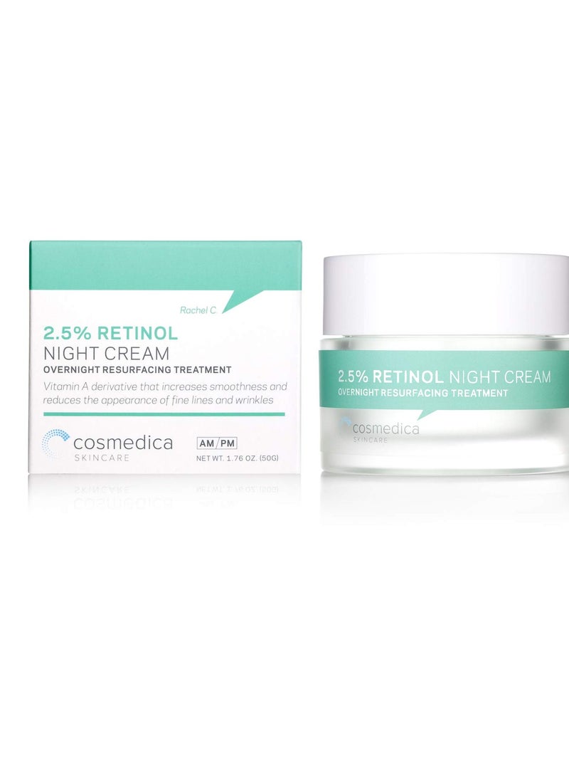 Cosmedica Skincare Cosmedica Skincare Retinol Night Cream - Daily Moisturizing Facial Lotion Night Cream. The best Retinol Cream with Vit A and Hyaluronic Acid to target skin concerns from Acne to Wrinkles (1.7oz)  - Image 1