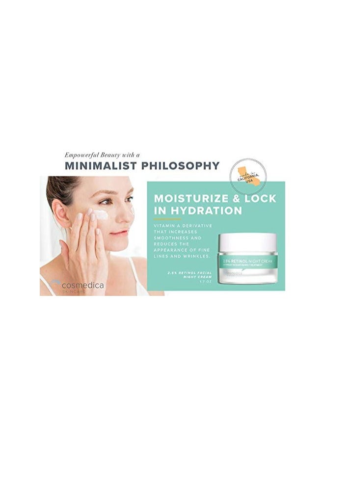 Cosmedica Skincare Cosmedica Skincare Retinol Night Cream - Daily Moisturizing Facial Lotion Night Cream. The best Retinol Cream with Vit A and Hyaluronic Acid to target skin concerns from Acne to Wrinkles (1.7oz)  - Image 3