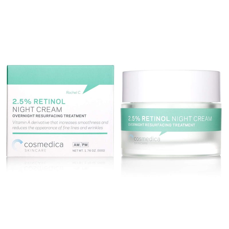 Cosmedica Skincare Retinol Night Cream - Daily Moisturizing Facial Lotion Night Cream. The best Retinol Cream with Vit A and Hyaluronic Acid to target skin concerns from Acne to Wrinkles (1.7oz) - Image 2