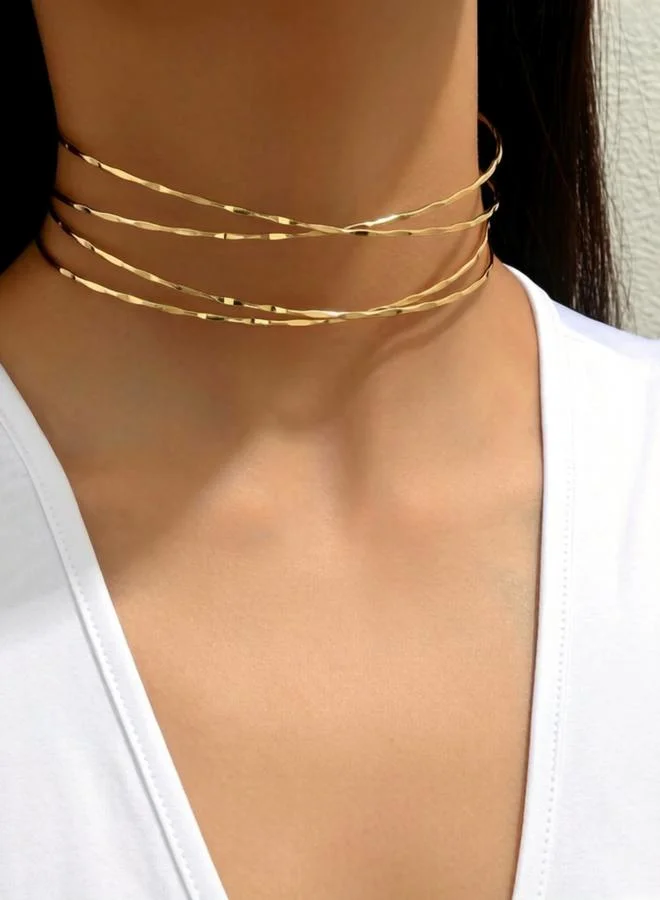Take Two Criss-Cross Collar Necklace