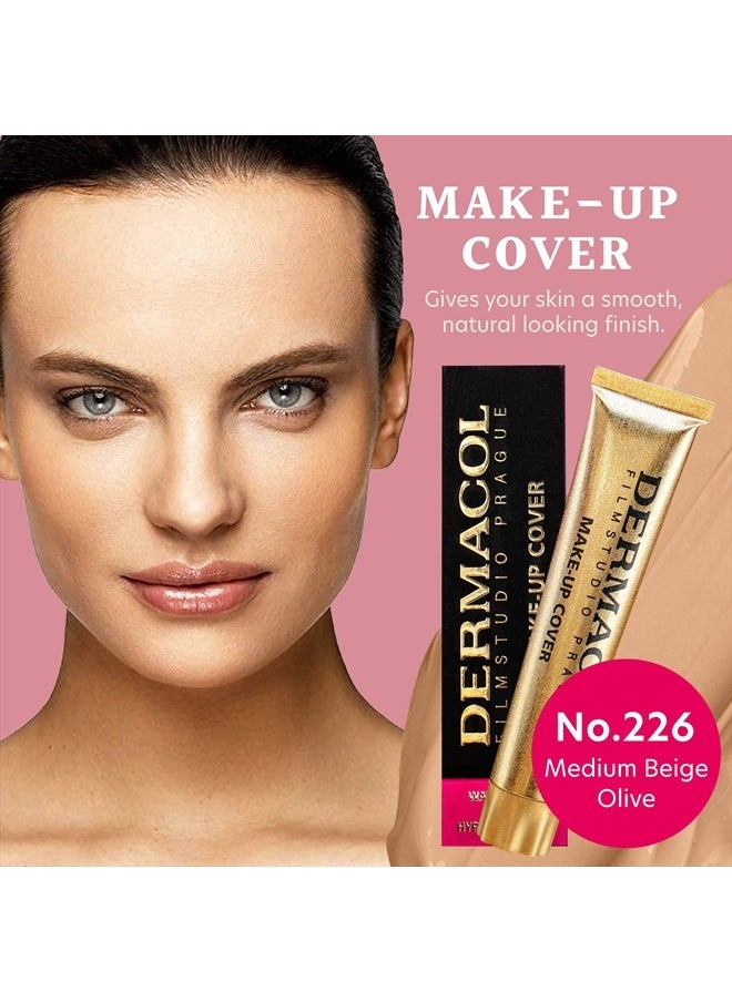 Dermacol - Full Coverage Foundation, Liquid Makeup Matte Foundation with SPF 30, Waterproof Foundation for Oily Skin, Acne, & Under Eye Bags, Long-Lasting Makeup Products, 30g, Shade 226 - Image 1