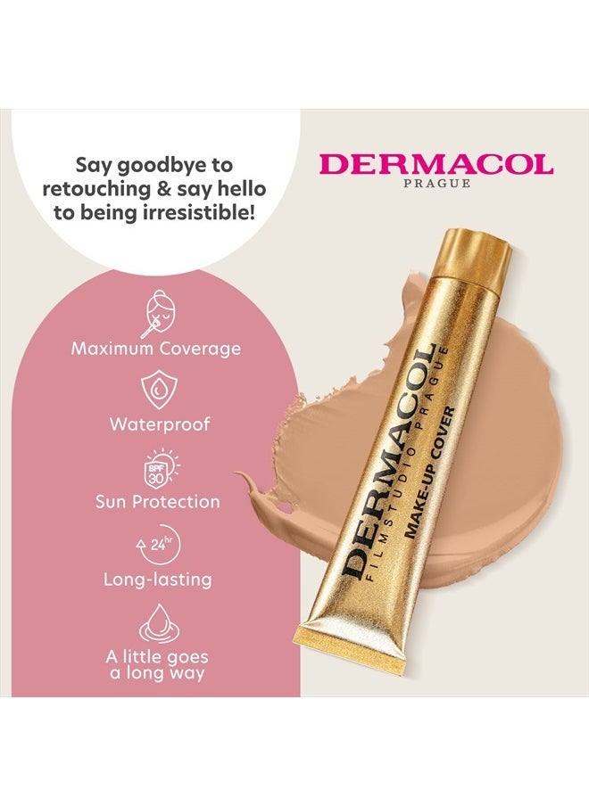 Dermacol - Full Coverage Foundation, Liquid Makeup Matte Foundation with SPF 30, Waterproof Foundation for Oily Skin, Acne, & Under Eye Bags, Long-Lasting Makeup Products, 30g, Shade 226 - Image 1