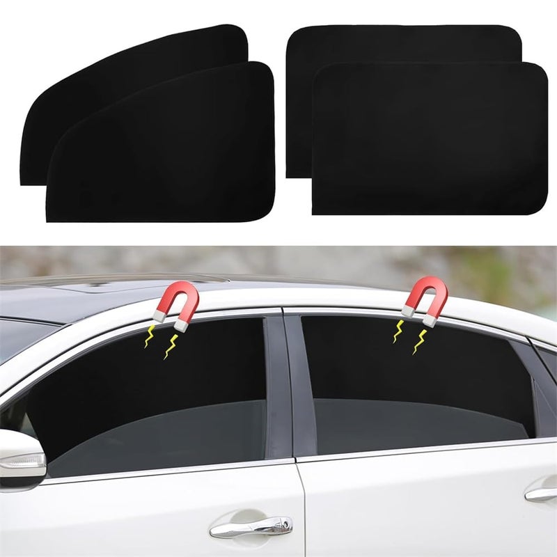 YARDHOBI Car Window Shades 4 Pcs Car Privacy Curtains 100 Block Light Car Window Covers Magnetic Side Window Sun Shade Keeps Cooler for Breastfeeding Taking A Nap Changing Clothes Camping