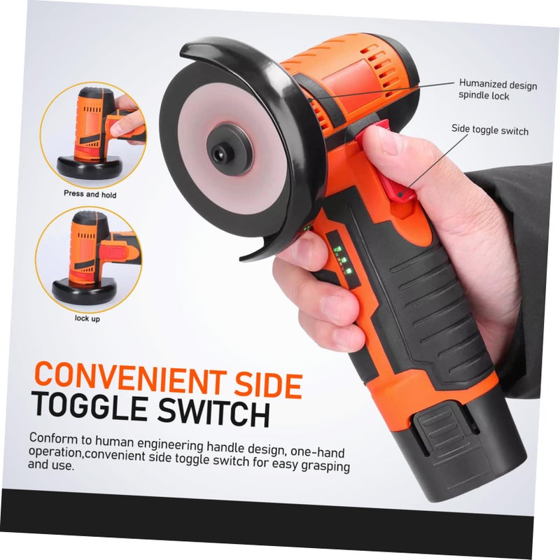 Cordless Mini Angle Grinder Compact Rechargeable Lightweight Power Tool for Home Projects - Image 4