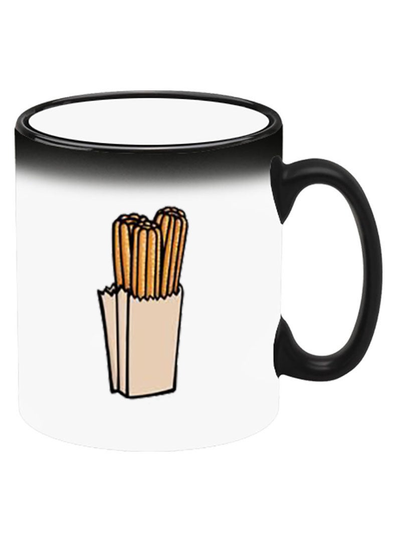 Theodor Color Changing Heat Sensitive Ceramic Mug, Image Revealed When HOT Liquid is Added! Dessert Churos - Image 2
