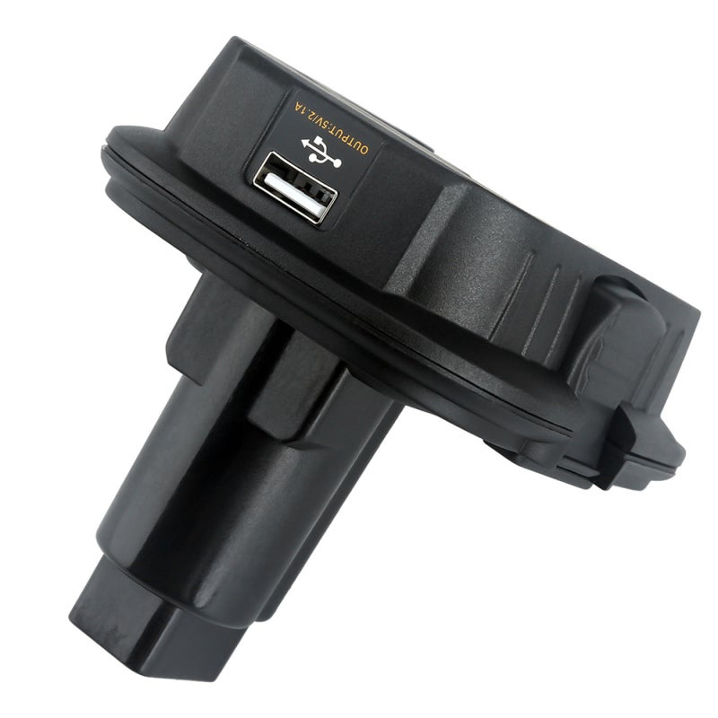 محول البطاريات: محول بطاريات الليثيوم السوداء 20 فولت/18 فولت بميناء USB - ملحق أدوات طاقة لاستخدام في مواقع العمل مع فترة تشغيل موسعة وتثبيت سهل لشحن المعدات الإلكترونية - Image 5