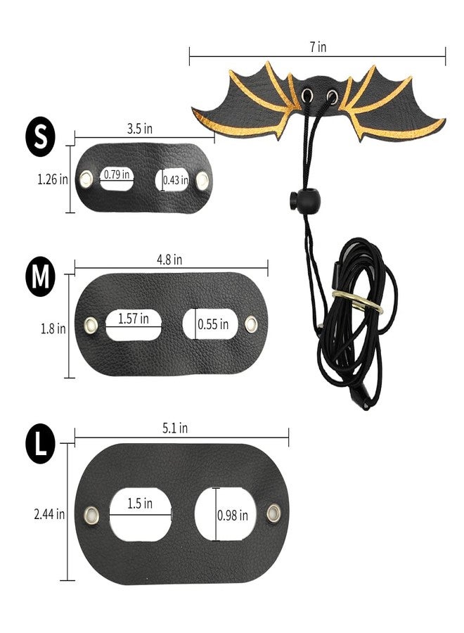 Abustle pig Adjustable Bearded Dragon Leash Harness,3 Size Pack Leather Wings Safty Walking Leash for Bearded Dragon Lizard Reptiles (Black) - Image 5