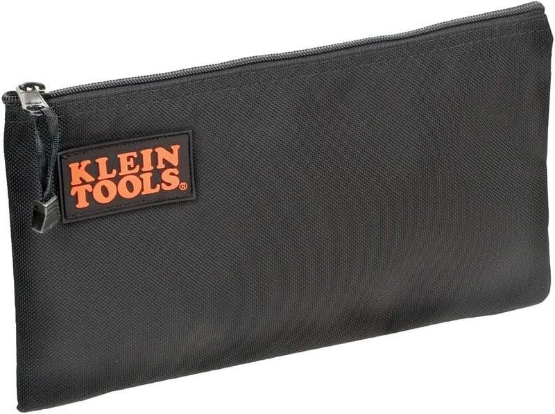 Klein Tools 12.5-Inch Cordura Nylon Zipper Tool Pouch - Heavy-Duty Black Storage Bag - Image 1