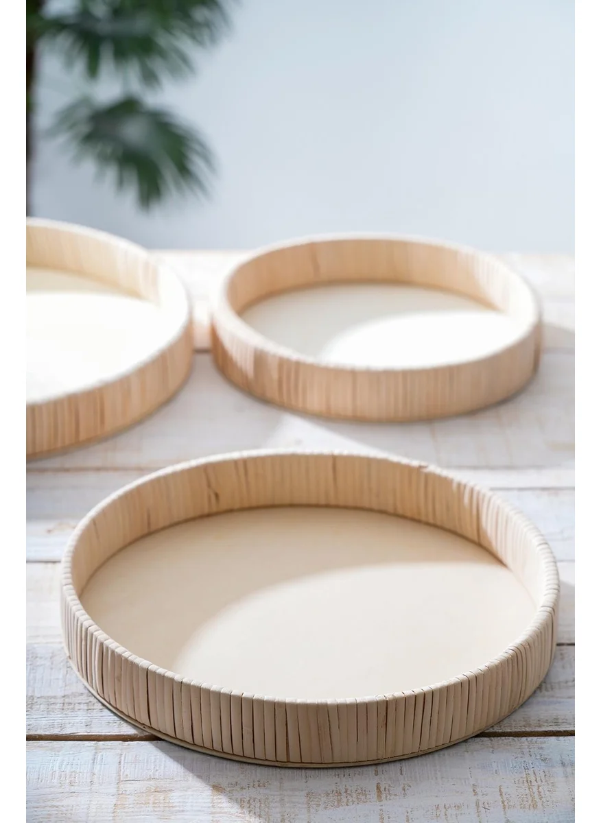 أكار Round 3 Piece Wicker Tray