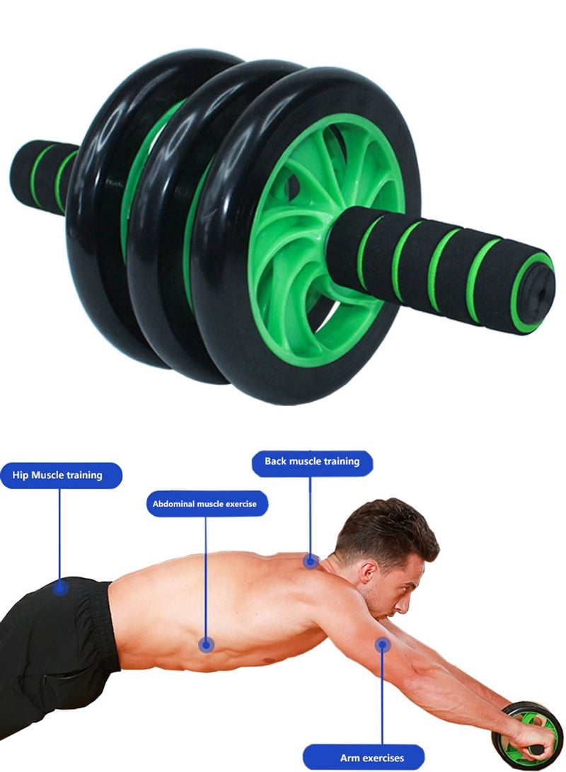 QUTOOB Ab Wheel Roller for Abs, Core & Cardio | 3-Wheel Abdominal Trainer | Home & Gym Workout for Arms, Shoulders, Chest, Back | Fat Burning & Toning - Image 2