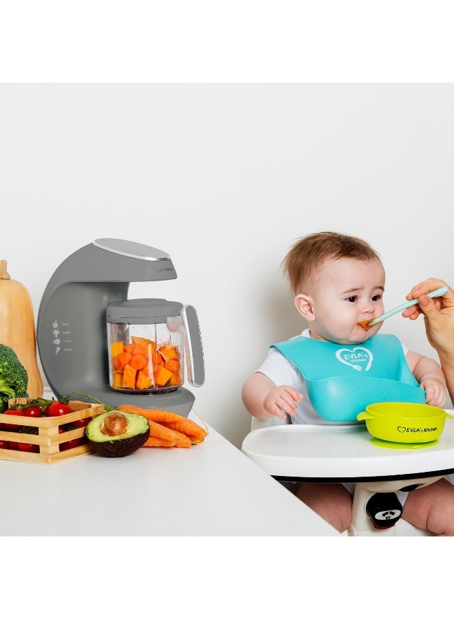 EVLA'S Replacement Stirring Cup & Blade with Steaming Basket for EVLA'S Baby Food Maker - Gray - Image 4